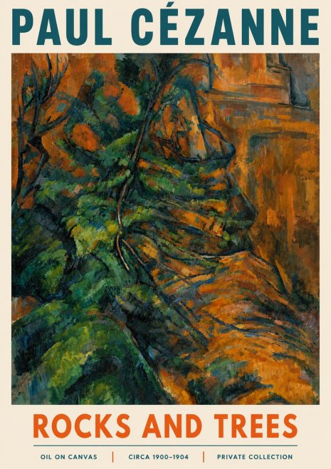 Paul Cézanne Rocks and Trees IV No5 - Poster